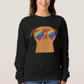 Cute Pug Lgbtq Pride Stuff Tiener Rainbow Sunglass Trui (Voorkant)