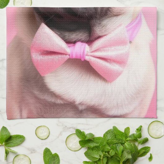 Cute Pug Lover Kitchen Towel Theedoek (Gevouwen)