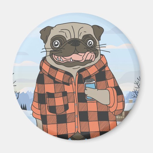 Cute Pug Magneet (Voorkant)
