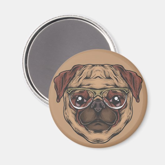 Cute Pug Magneet (Voorkant / Achterkant)