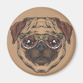 Cute Pug Magneet (Voorkant)