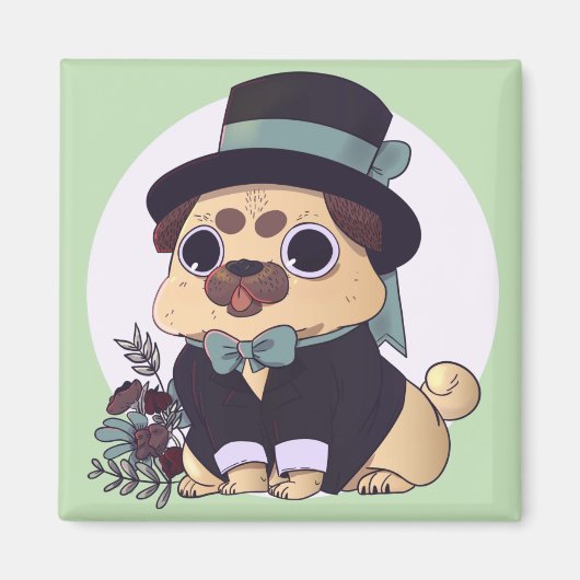 Cute Pug Magneet (Voorkant)