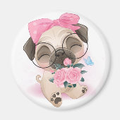 Cute Pug Magneet (Voorkant)