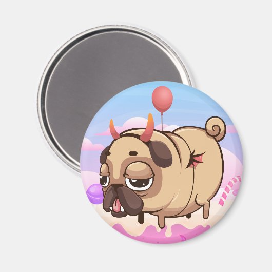 Cute Pug Magneet (Voorkant / Achterkant)