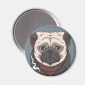 Cute Pug Magneet (Voorkant / Achterkant)