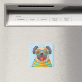 Cute Pug Magneet (Insitu (Vaatwasser))