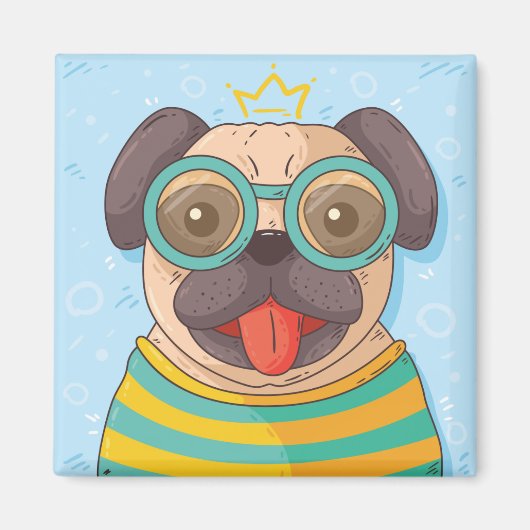 Cute Pug Magneet (Voorkant)