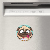 Cute Pug Magneet (Insitu (Vaatwasser))