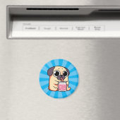 Cute Pug Magneet (Insitu (Vaatwasser))