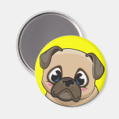 Cute Pug Magneet (Voorkant / Achterkant)