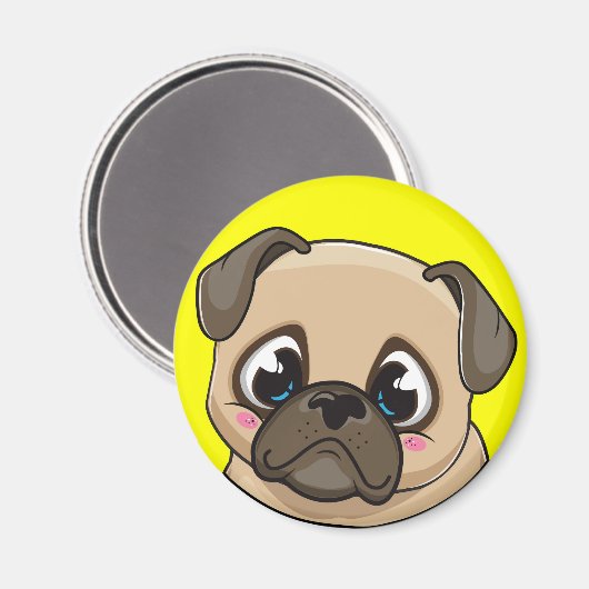 Cute Pug Magneet (Voorkant / Achterkant)