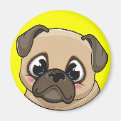Cute Pug Magneet (Voorkant)