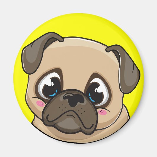 Cute Pug Magneet (Voorkant)