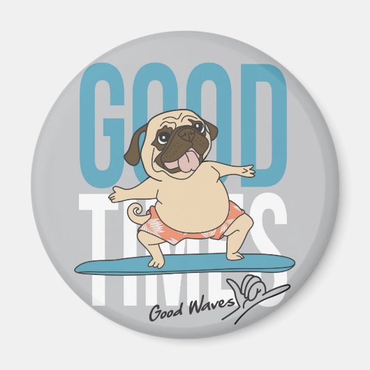 Cute Pug Magneet (Voorkant)