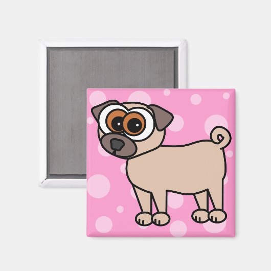 Cute Pug Magnet (Voorkant / Achterkant)