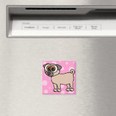 Cute Pug Magnet (Insitu (Vaatwasser))