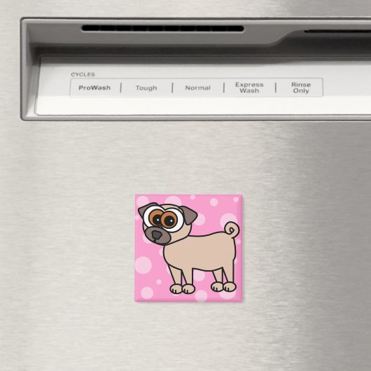 Cute Pug Magnet (Insitu (Vaatwasser))