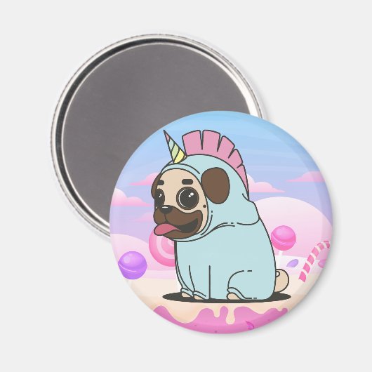 Cute Pug Magnet (Voorkant / Achterkant)