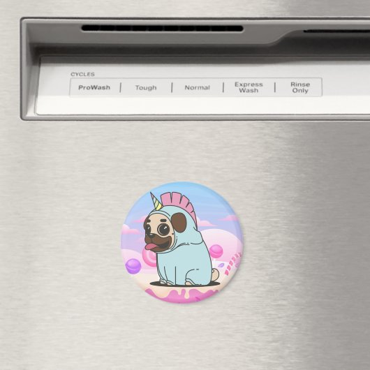 Cute Pug Magnet (Insitu (Vaatwasser))