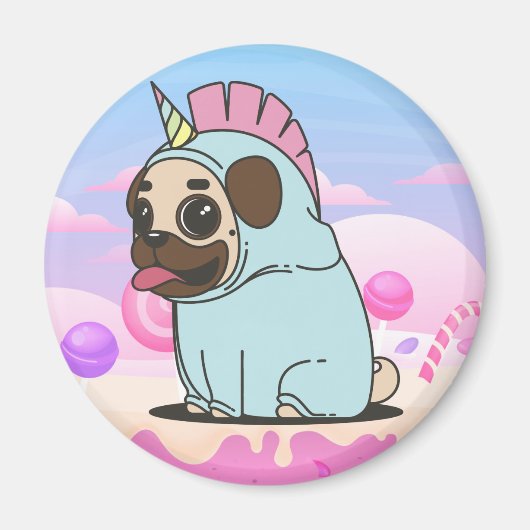 Cute Pug Magnet (Voorkant)