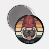 Cute Pug Magnet (Voorkant / Achterkant)