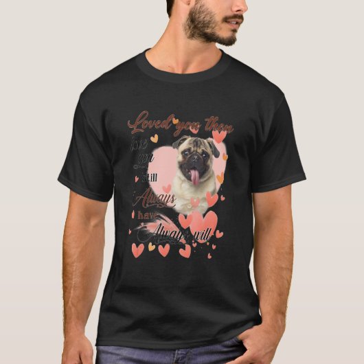 Cute Pug mam Hararts Happy Moederdag Love Dog 2 T-shirt (Voorkant)