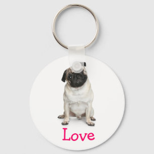 Cute Pug Mama Puppy Hondenliefhebber Fur Mama Sleutelhanger