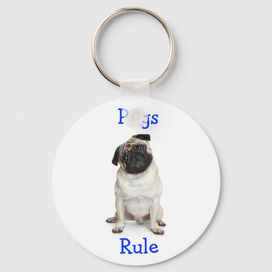 Cute Pug Mama Puppy Hondenliefhebber Fur Mama Sleutelhanger (Voorkant)