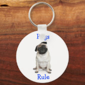 Cute Pug Mama Puppy Hondenliefhebber Fur Mama Sleutelhanger (Voorkant)