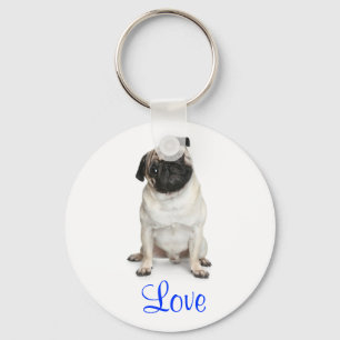 Cute Pug Mama Puppy Hondenliefhebber Fur Mama Sleutelhanger
