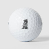 Cute Pug met Good Mood Golfballen (Voorkant)
