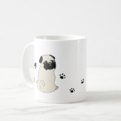 Cute pug mug かわいいパグのイラストのマグカップ koffiemok (Voorkant links)
