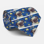 Cute Pug Nighttime Stars Stropdas (Opgerold)