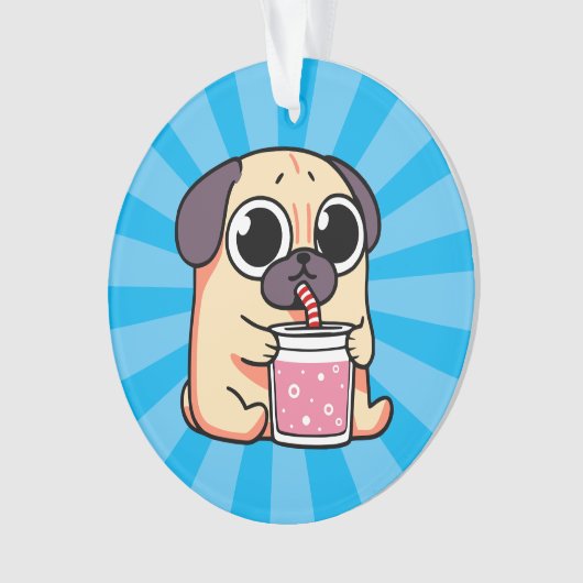 Cute Pug Ornament (voorkant)