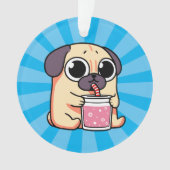Cute Pug Ornament (voorkant)