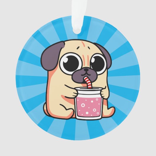 Cute Pug Ornament (voorkant)