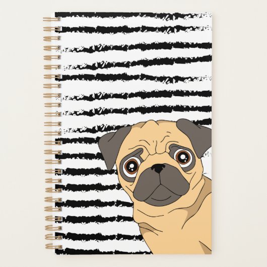 Cute Pug-patroon Planner (Voorkant)