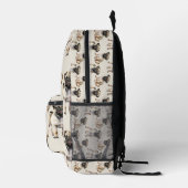 Cute Pug Pattern Bedrukte Rugzak (Rechts)