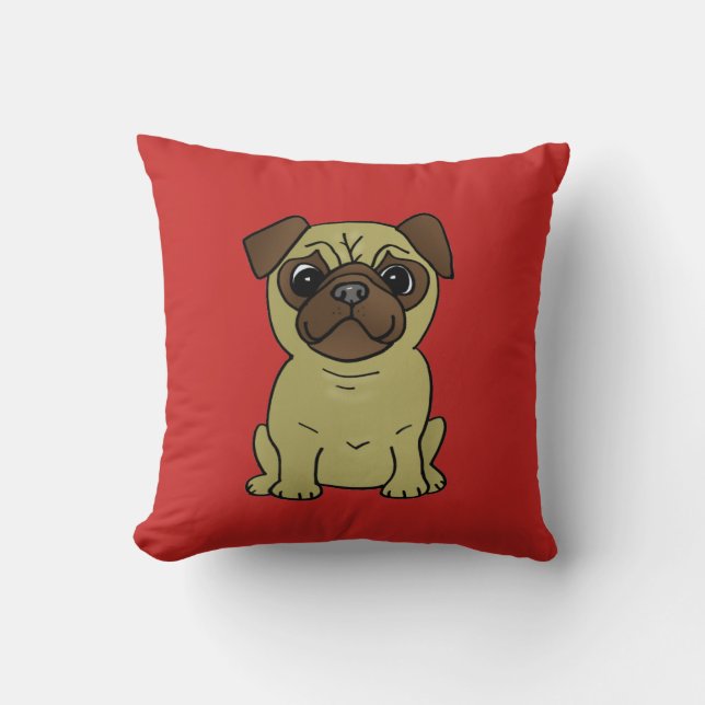 Cute Pug Pillow Kussen (Voorkant)