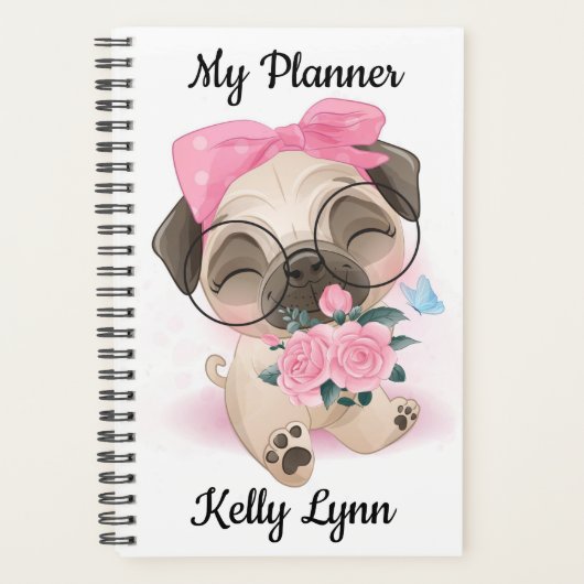 Cute Pug Planner (Voorkant)