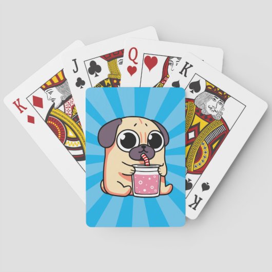 Cute Pug Pokerkaarten (Achterkant)