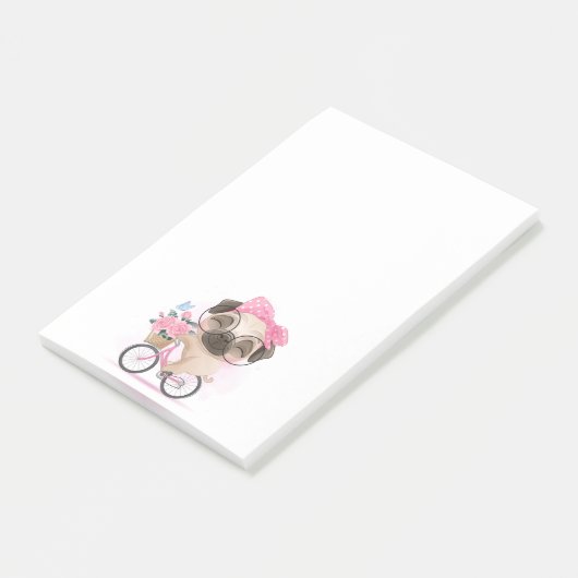 Cute Pug Post-it® Notes (Schuin)
