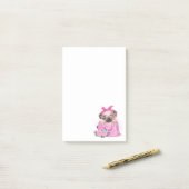 Cute Pug Post-it® Notes (Op bureau)