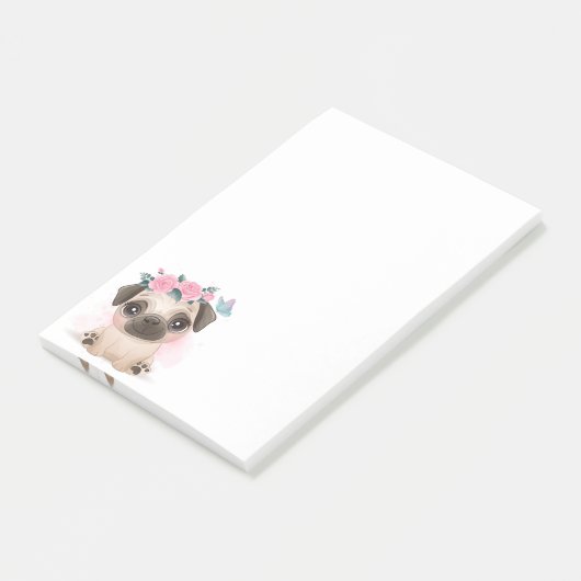 Cute Pug Post-it® Notes (Schuin)