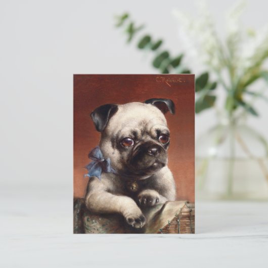 Cute Pug Puppy Dog Briefkaart (Staand voorkant)