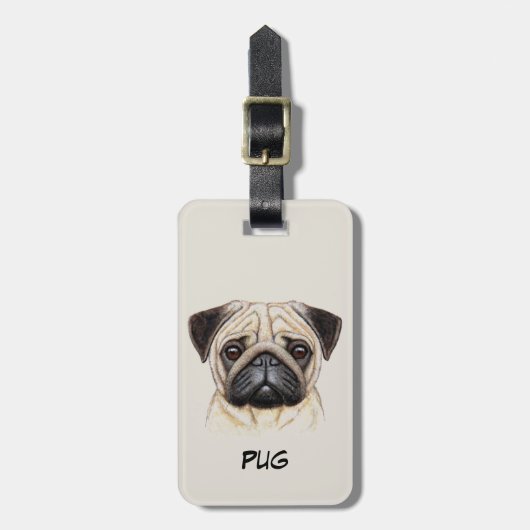 Cute Pug Puppy Face Bagagelabel (Voorkant verticaal)
