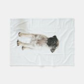 Cute Pug Puppy Fleece Deken (Voorkant (Horizontaal))