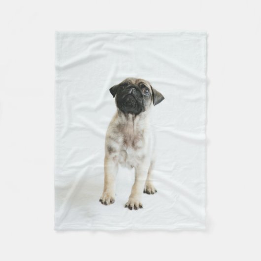 Cute Pug Puppy Fleece Deken (Voorkant)