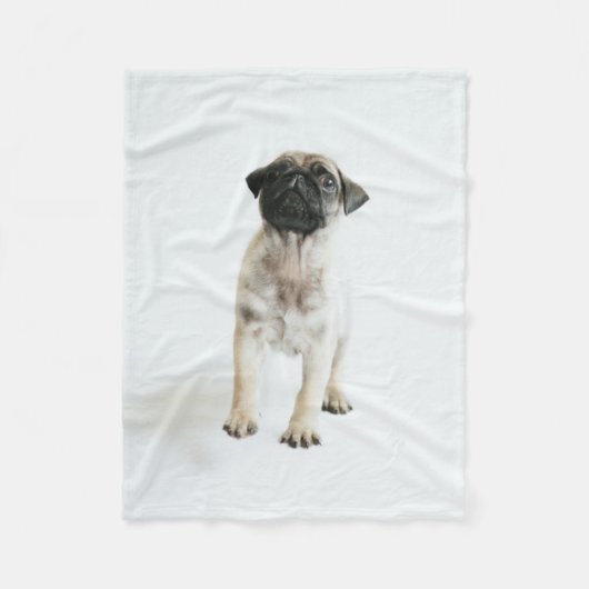 Cute Pug Puppy Fleece Deken (Voorkant)