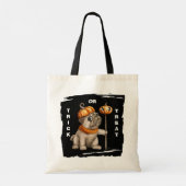 Cute Pug Puppy Kinder Halloween Trick or treat Tote Bag (Achterkant)